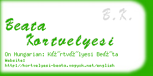 beata kortvelyesi business card